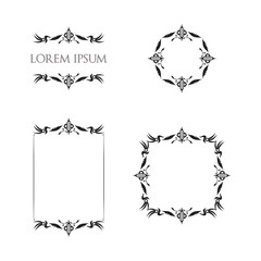 Vintage Floral Frames Borders Ornament Decorative Elements