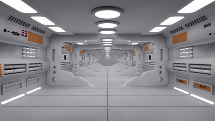 3d Render. Futuristic interior design for movie or background © Miguel Aguirre