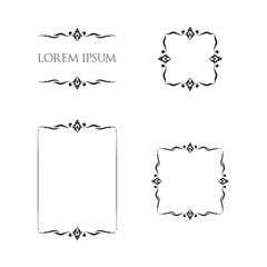Vintage Floral Frames Borders Ornament Decorative Elements