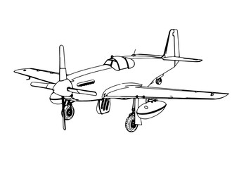 Fototapeta na wymiar vector airplane sketch