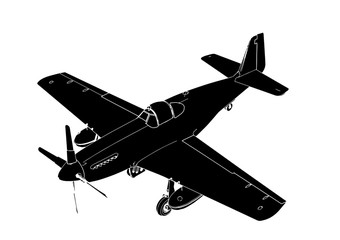 silhouette of airplane vector
