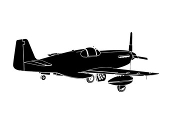 silhouette of airplane vector