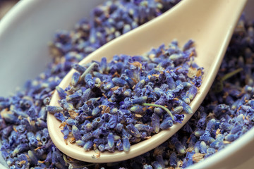 spoon of dry lavenders
