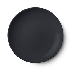 Simple black circular plate with clipping path