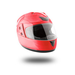 Motorcycle helmet over isolate on white with clipping path.