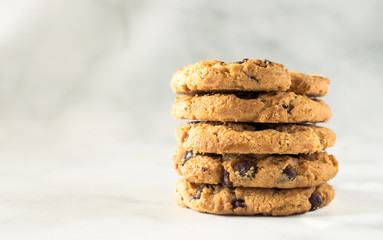 Stack of chocolate chip cookies
