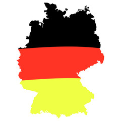 German flag on map.  illustration isolated on white. Template for Traditional German beer festival
