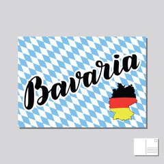 Bavaria hand drawn lettering.  lettering illustration. Template for Traditional German Oktoberfest bier festival