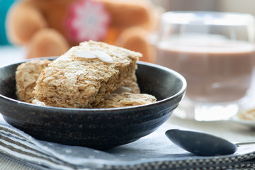 Whole grain wheat biscuits breakfast cereal