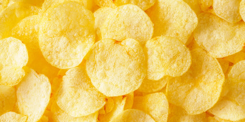 crispy potato chips snack texture background