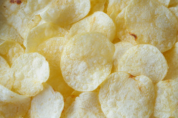 crispy potato chips snack texture background