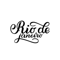 City logo isolated on white. Black label or logotype. Vintage badge calligraphy in grunge style. Great for t-shirts or poster. Rio de Janeiro, Brazil