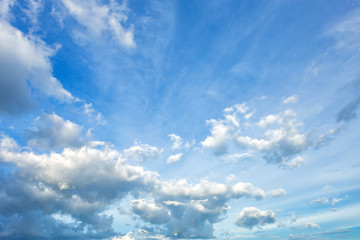blue sky background texture with white clouds.