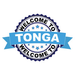 Welcome to Swaziland blue black rubber stamp illustration vector on white background