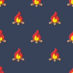 Fototapeta na wymiar Campfire seamless pattern for use as wrapping paper gift or wallpaper and printing, summer vacation theme