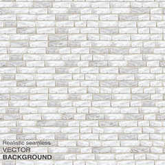 Fototapeta premium Old light brick wall. Seamless vector texture for continuous replicate