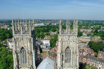 Towers of York Minster from the main Tower