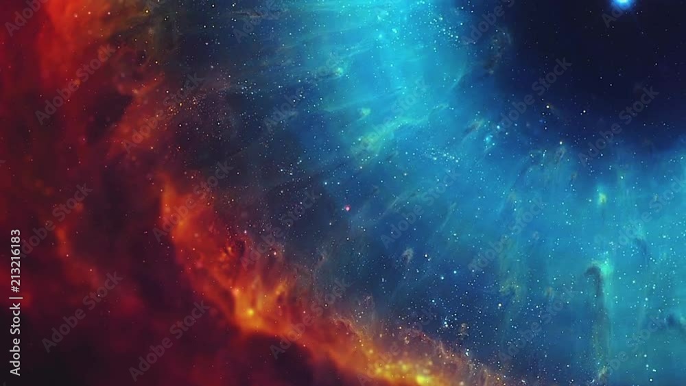 Wall mural colorful dynamic nebula fly through stars in helix nebula space background