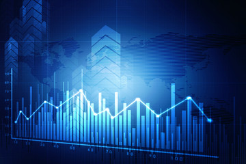 2d rendering Stock market online business concept. business Graph

