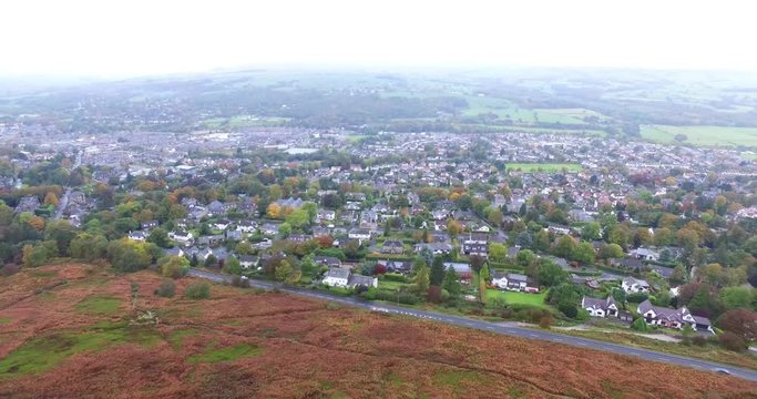 Aerial Drone Footage over Ilkley Moor Near Leeds