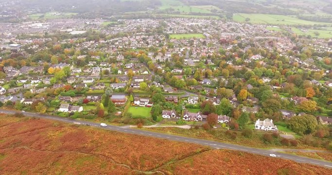 Aerial Drone Footage over Ilkley Moor Near Leeds
