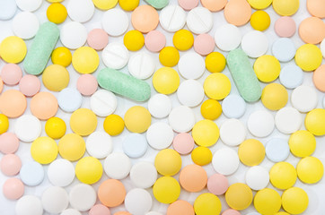 medicines for the patient. bright tablets