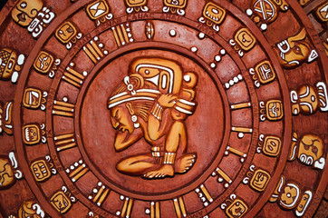 Circular mayan calendar mexico. Background, dates