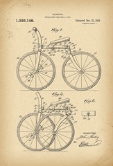 1919 Patent Velocipede folding Bicycle archival history invention