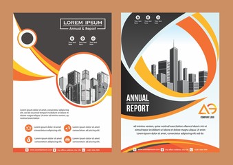 Fototapeta na wymiar modern cover, brochure, layout for annual report with city background