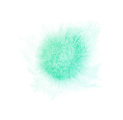 rainbow watercolor splash backdrop isolated on white, for text,tag, logo, design. color like emerald, turquoise