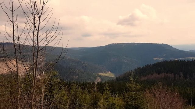 View point from up the mountain in Seebach a city in the black forest, schwarzwald, in Europe Germany. The weather was mild and warm. The other peeks of mountains were beautiful.