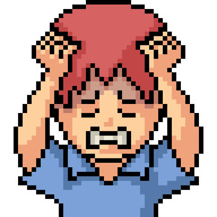 Fototapeta premium vector pixel art stress headache