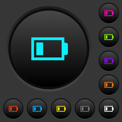 Low battery with one load unit dark push buttons with color icons