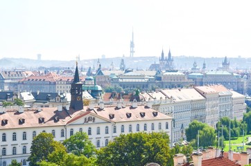 Fototapeta na wymiar Beautiful View of Prague Rooftops in the Czech Republic