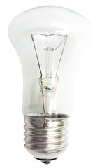 Incandescent lamp on white