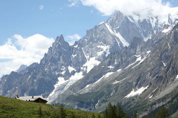 Fototapeta na wymiar scenic view on the Italian side of Mont Blanc