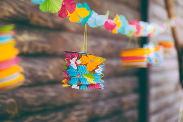 Colorful decoration of party, can be used as baby shower, gender reveal and other party concept