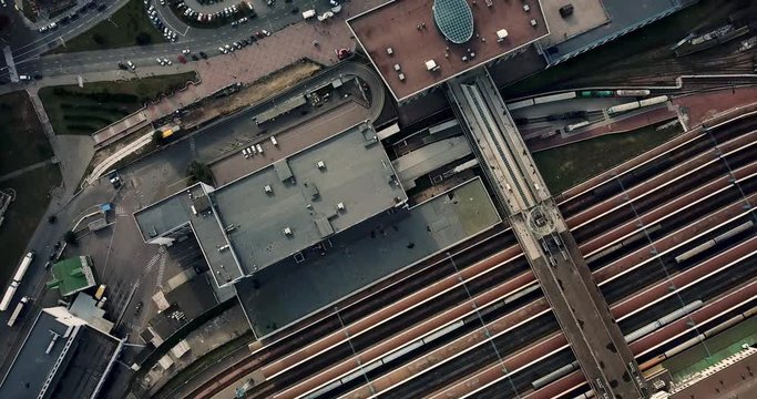 Aerial recording of railroad station