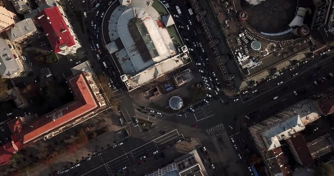 Aerial recording of Kyiv cityscape