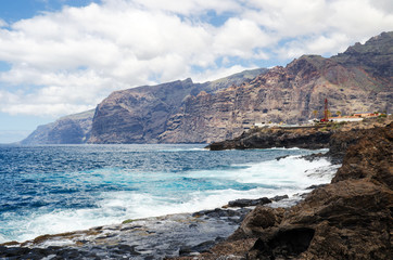 View on the Atlantic ocean and cliffs Los Gigantes (