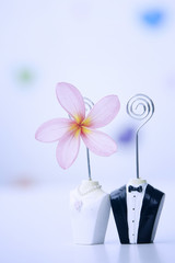bride and groom  figurine Card Holder 