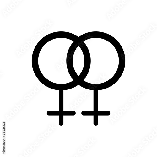 Lgbt Two Female Symbols Crossed Representing Lesbian Relationship Isolated Vector Icon Wall Mural Elchinjafarli