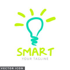 Hand drawn light bulb Logo/Icon