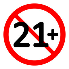 21 age restriction sign.