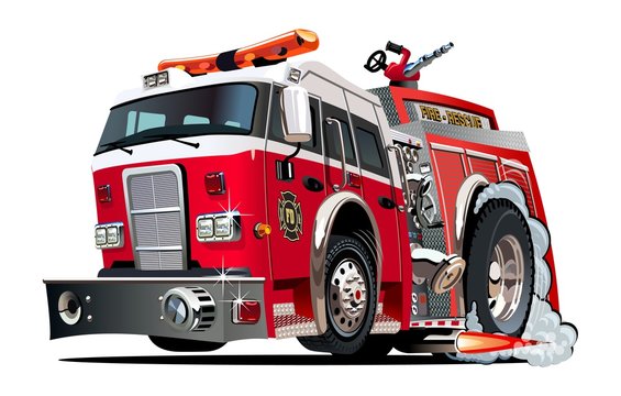 Vector cartoon firetruck
