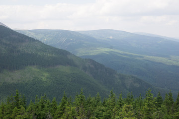 Giant Mountains with a view of the Sniezka mount