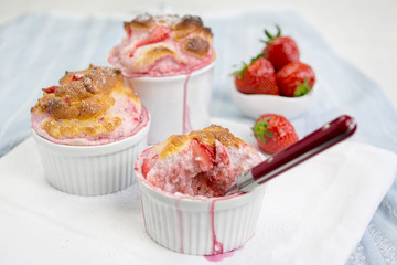 Strawberry soufflé started 