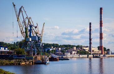Obraz premium River city port.