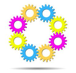 Colorful abstract gears, concept idea