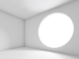 Abstract white interior, empty 3 d room